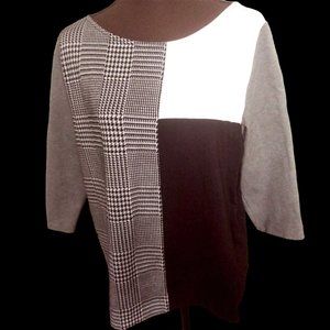 Lane Bryant Herringbone Color Block Pull on Top, Size 14/16 Top, Casual Top